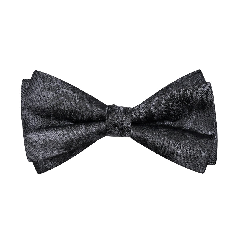 Black Jaquard Bow Tie - MANNZILO