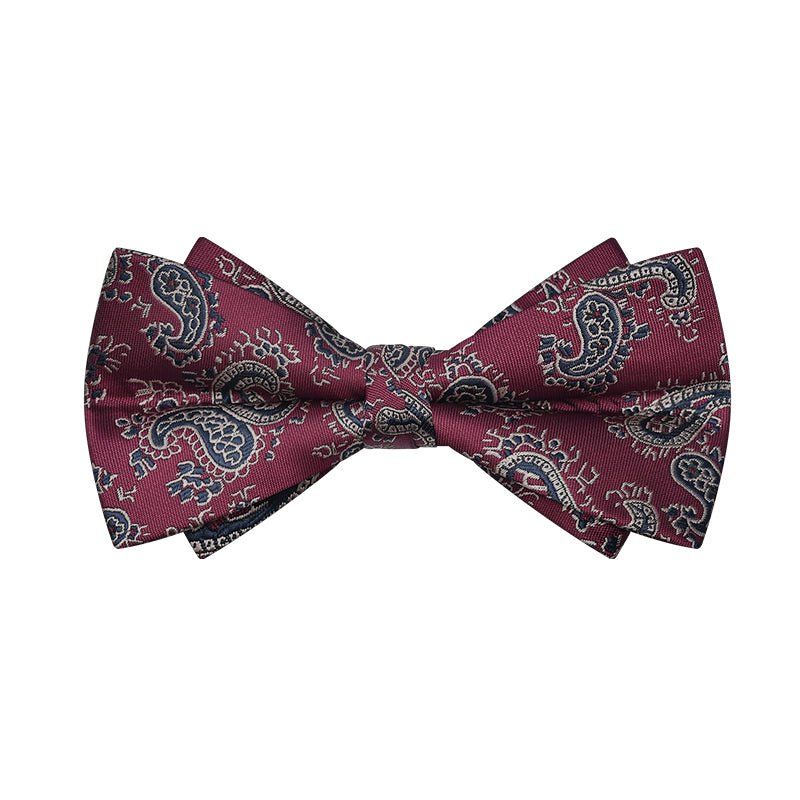 Maroon Paisley Bow Tie - MANNZILO