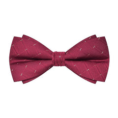 Maroon with Gold Flecks Bow Tie - MANNZILO